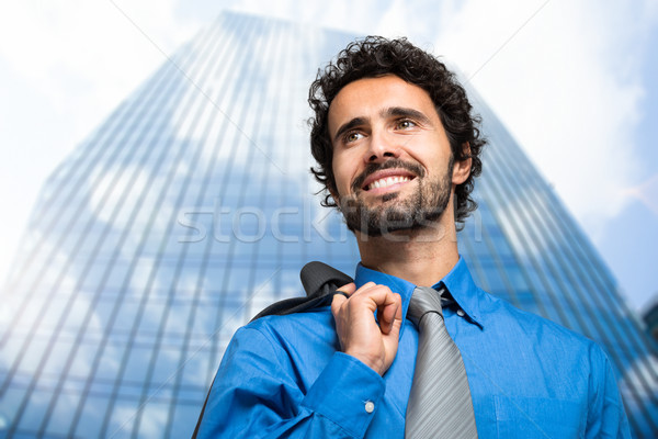 Porträt gut aussehend Geschäftsmann Business Mann Stadt Stock foto © Minervastock