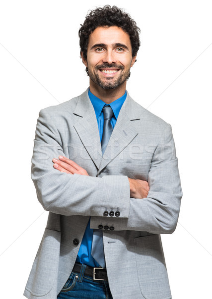 Porträt gut aussehend Geschäftsmann isoliert weiß Business Stock foto © Minervastock
