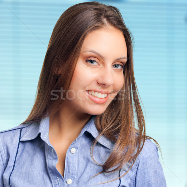 Lächelnd Geschäftsfrau Porträt Frau Büro Mädchen Stock foto © Minervastock