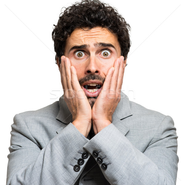 Stock photo:      Shocked businessman portrait 