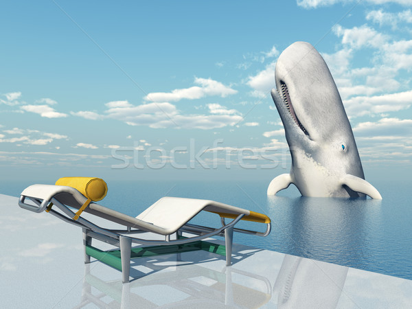 Deck Chair and Sperm Whale Stock photo © MIRO3D