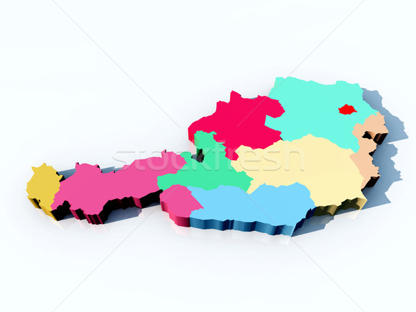 Mapa Áustria computador gerado ilustração 3d Foto stock © MIRO3D