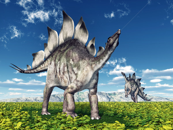 динозавр компьютер генерируется 3d иллюстрации пейзаж растений Сток-фото © MIRO3D