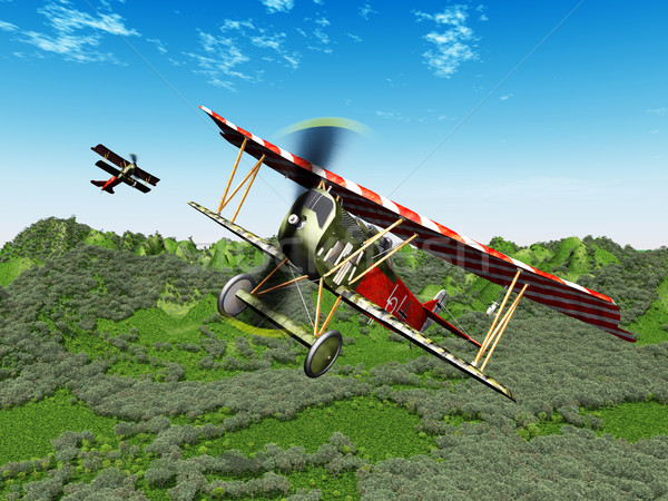 Myśliwiec samolotów komputera wygenerowany 3d ilustracji pierwszy Zdjęcia stock © MIRO3D