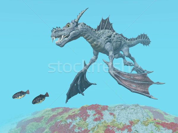 Acqua Dragon computer generato illustrazione 3d mare Foto d'archivio © MIRO3D