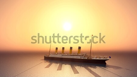 Oceaan computer gegenereerde 3d illustration zon zonsondergang Stockfoto © MIRO3D