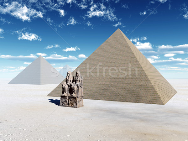 Egipcjanin piramidy komputera wygenerowany 3d ilustracji architektury Zdjęcia stock © MIRO3D