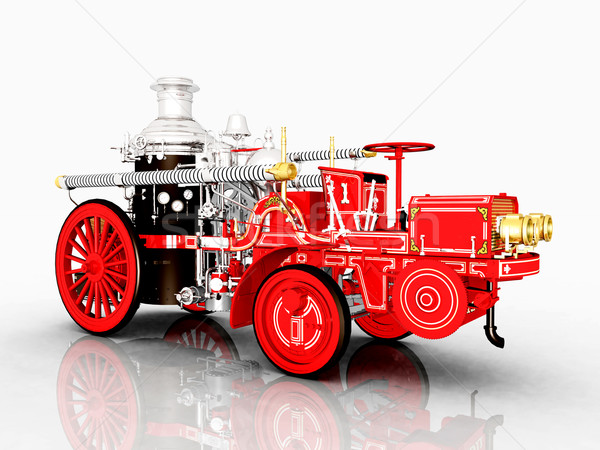 Vintage пожарная машина компьютер генерируется 3d иллюстрации Сток-фото © MIRO3D