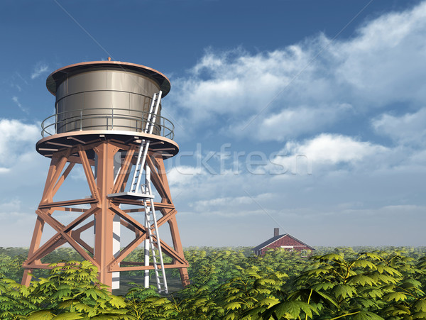 Water Tower and Farmhouse Stock photo © MIRO3D