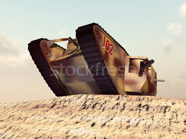 Foto stock: Británico · pesado · tanque · ordenador · generado · 3d