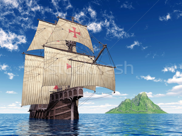 Portuguese Caravel of the Fifteenth Century Stock photo © MIRO3D