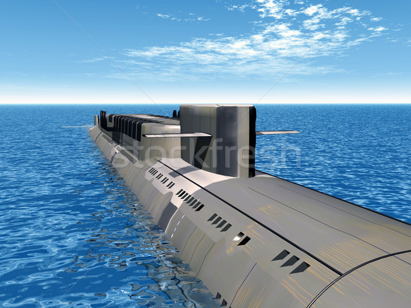Rosyjski jądrowej podwodny komputera wygenerowany 3d ilustracji Zdjęcia stock © MIRO3D