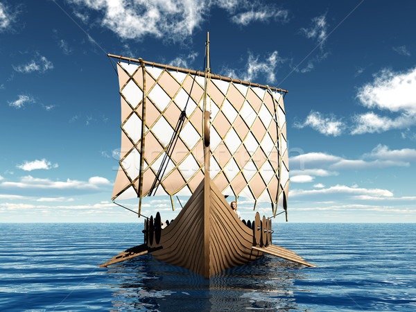 Viking nave computer generato illustrazione 3d Foto d'archivio © MIRO3D