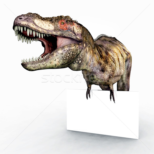 Pubblicità segno computer generato illustrazione 3d dinosauro Foto d'archivio © MIRO3D