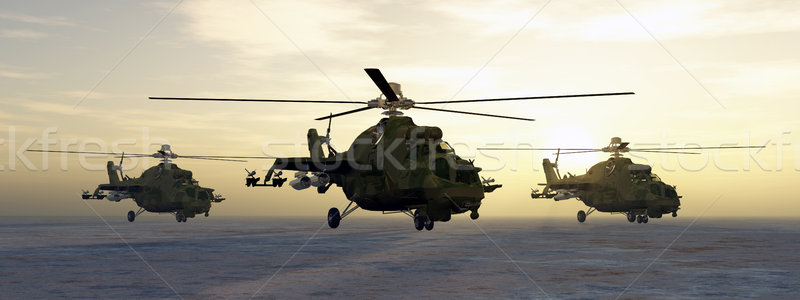 Soviet attack helicopters of the cold war Stock photo © MIRO3D