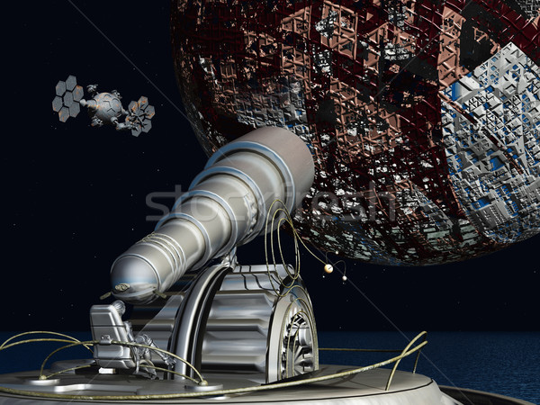 Exploration Raum Computer erzeugt 3D-Darstellung Riese Stock foto © MIRO3D