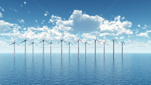 海洋 風電場 計算機 產生 3d圖 商業照片 © MIRO3D