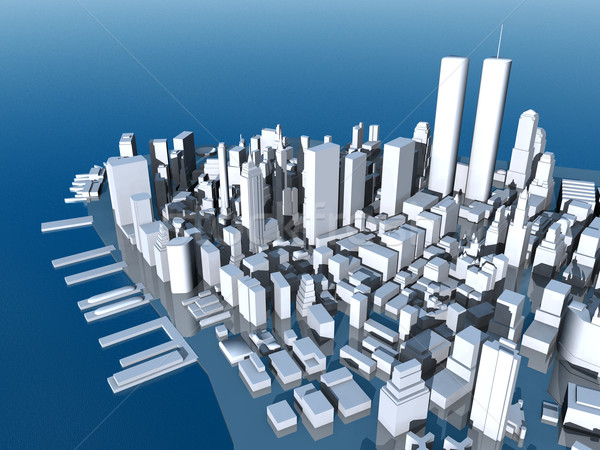 снизить Manhattan компьютер генерируется 3d иллюстрации Сток-фото © MIRO3D
