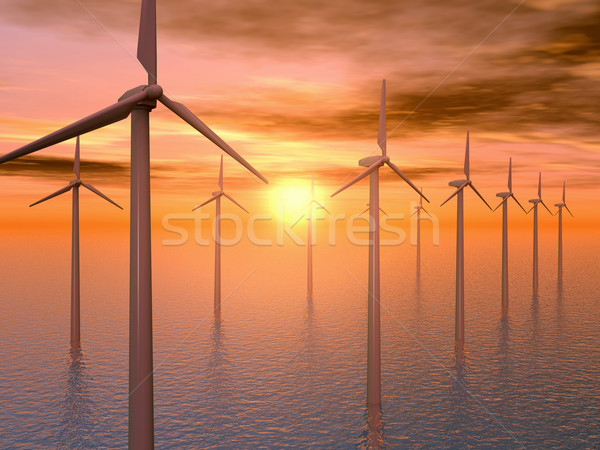 Offshore Wind Farm Stock photo © MIRO3D