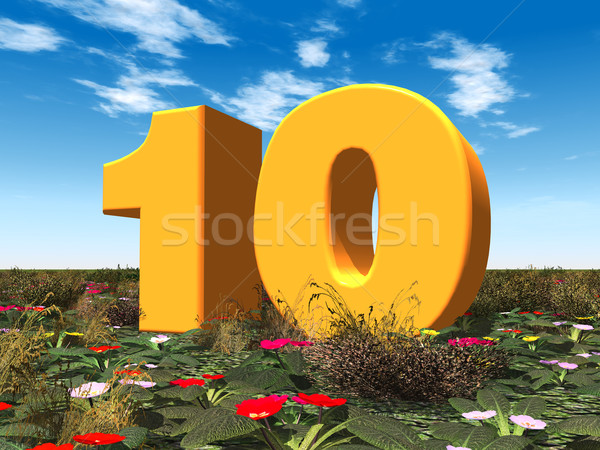 Número 10 computador gerado ilustração 3d paisagem Foto stock © MIRO3D