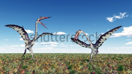 The Pterosaur Quetzalcoatlus and a reckless Tourist Stock photo © MIRO3D