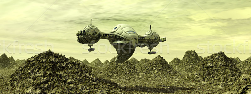 Ruimteschip afgelegen wereld computer gegenereerde 3d illustration Stockfoto © MIRO3D