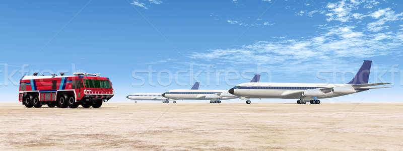 Luchthaven computer gegenereerde 3d illustration drie Stockfoto © MIRO3D