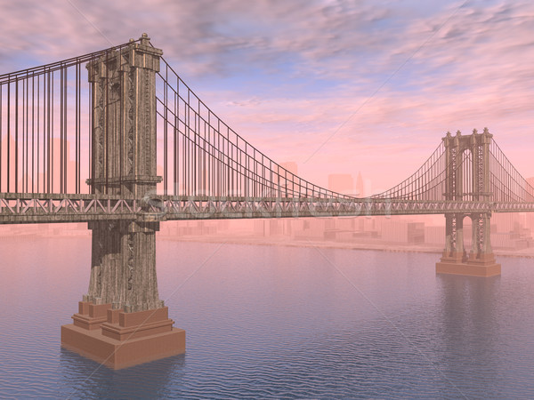 Manhattan ponte computer generato illustrazione 3d New York City Foto d'archivio © MIRO3D