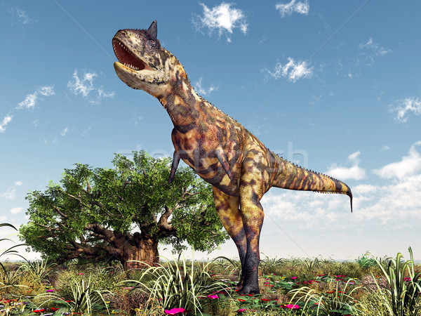 Dinozaur komputera wygenerowany 3d ilustracji drzewo roślin Zdjęcia stock © MIRO3D