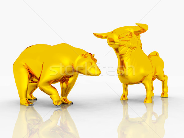 Ours Bull ordinateur généré 3d illustration Finance Photo stock © MIRO3D