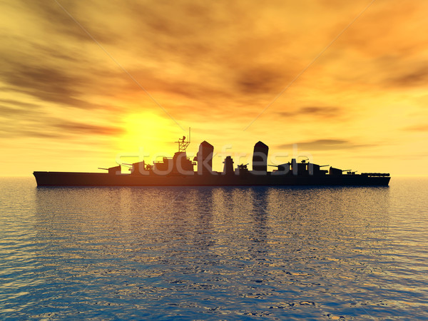 Silhouette of a Warship Stock photo © MIRO3D