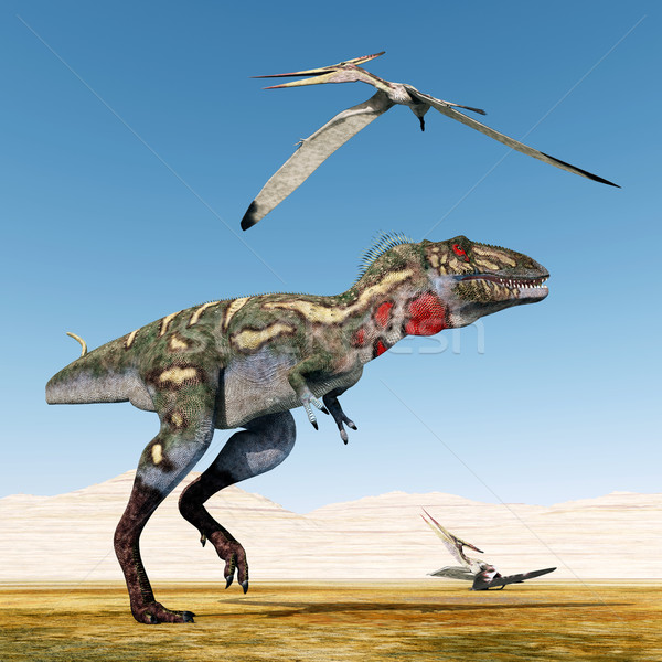 Nanotyrannus and Pteranodon Stock photo © MIRO3D