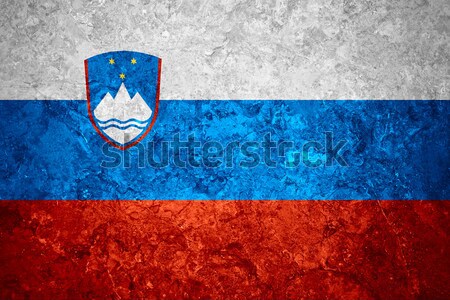 Stockfoto: Vlag · Slovenië · banner · ruw · patroon · textuur