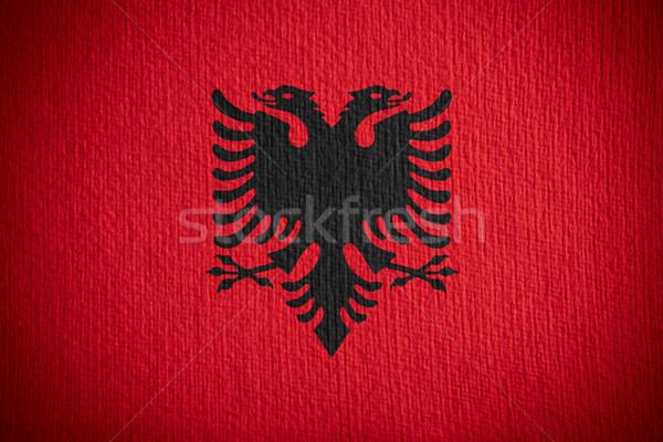 флаг Албания баннер бумаги текстуры Сток-фото © MiroNovak