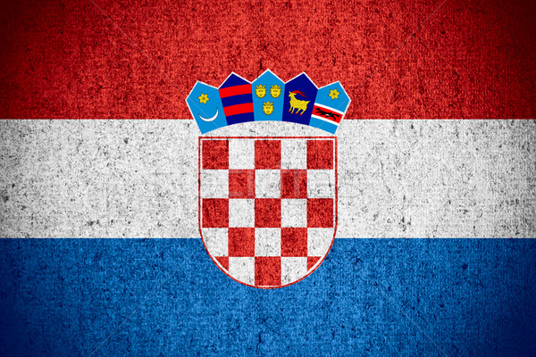 Flagge Kroatien Banner rau Muster Textur Stock foto © MiroNovak