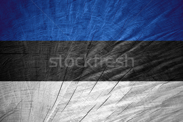 Stockfoto: Vlag · Estland · banner · houten · textuur