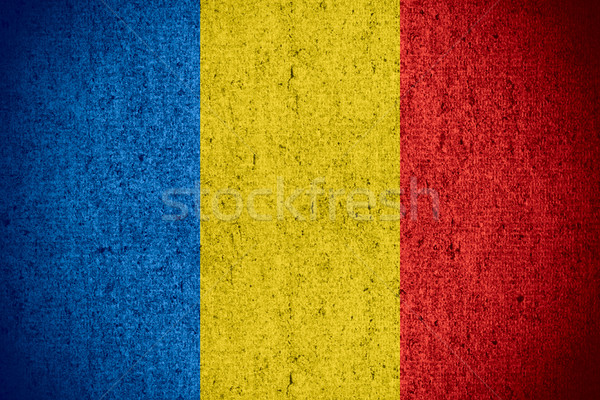 Bandeira Romênia romeno bandeira áspero padrão Foto stock © MiroNovak