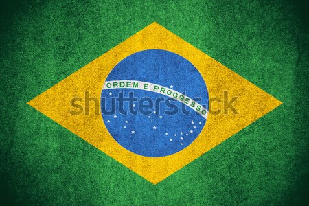 Flagge Brasilien Banner rau Muster Textur Stock foto © MiroNovak