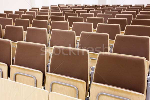 Foto stock: Vazio · auditório · marrom · cadeiras · quarto