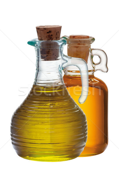 Stock foto: Olivenöl · Flaschen · isoliert · weiß · Hintergrund · trinken