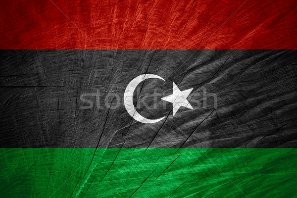 Bandiera Libia banner legno texture Foto d'archivio © MiroNovak