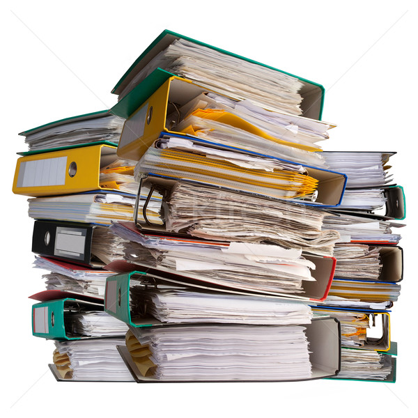 Stock photo: piles of file binder with documents