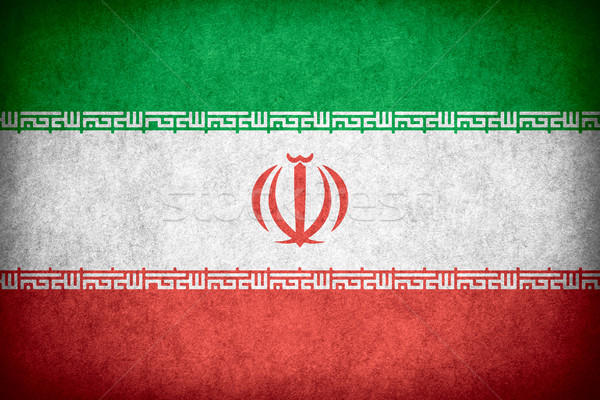 Bandeira Irã iraniano bandeira papel áspero Foto stock © MiroNovak