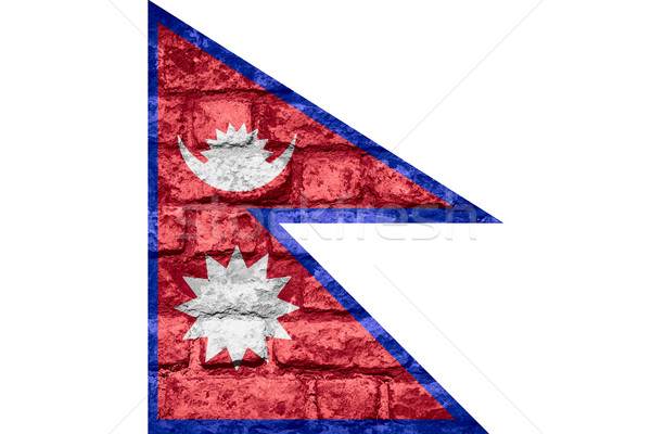 Foto stock: Bandeira · Nepal · bandeira · tijolo · textura