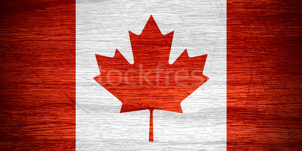 Bandiera Canada banner legno texture Foto d'archivio © MiroNovak
