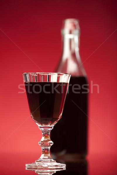 Vetro vino rosso liquore bottiglia rosso bere Foto d'archivio © MiroNovak
