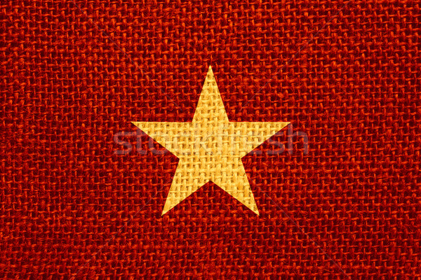 フラグ ベトナム バナー リネン テクスチャ 背景 ストックフォト © MiroNovak