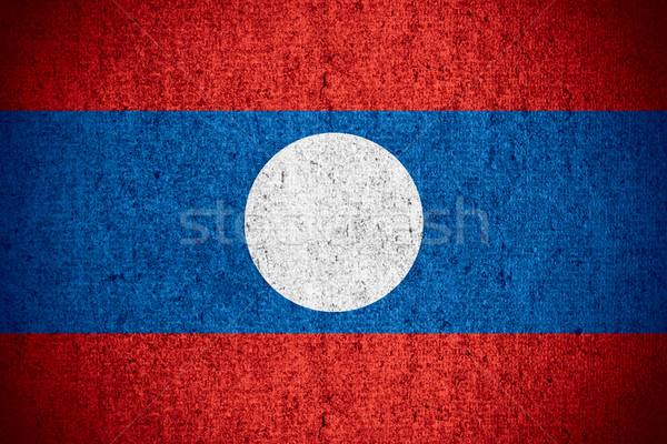 Bandeira Laos bandeira áspero padrão textura Foto stock © MiroNovak