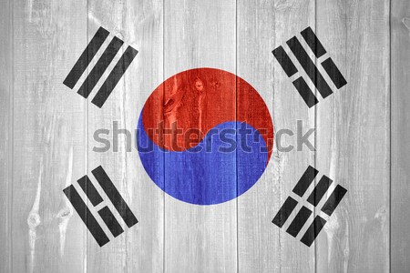 Stockfoto: Vlag · Zuid-Korea · banner · abstract · textuur