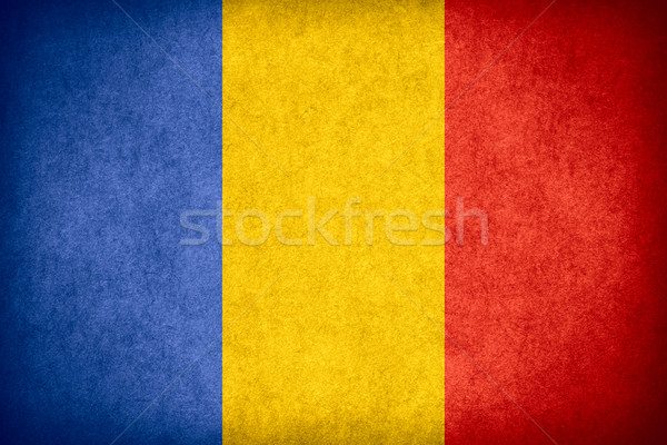Bayrak Romanya afiş kâğıt kaba Stok fotoğraf © MiroNovak